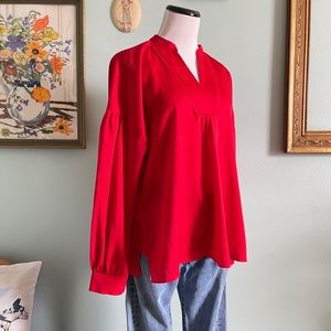 LAUNDRY by Shelli Segal oversized red blouse